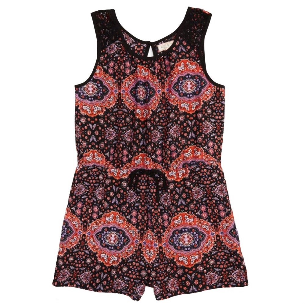 Zoe & Rose Band of Gypsies Bohemian print Romper L